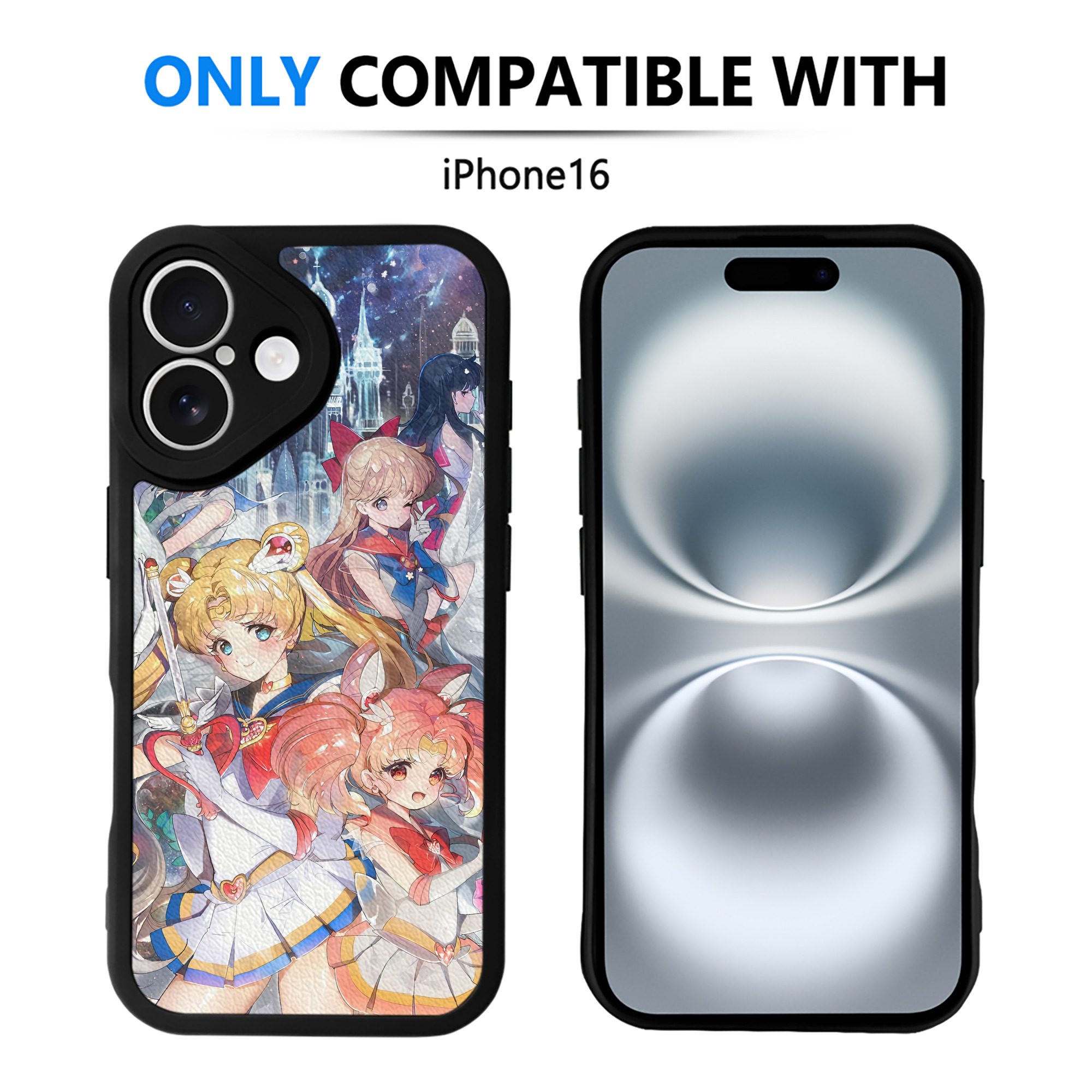 （画像用） 美少女戦士セーラームーン Sailor Moon 【iPhone 16シリーズ対応】シリコンスマホケース（レザー調） 材質：シリコン
